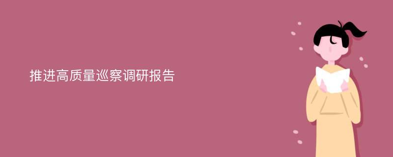 推进高质量巡察调研报告