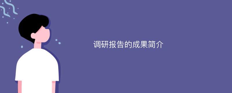 调研报告的成果简介