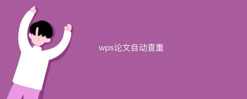 wps论文自动查重