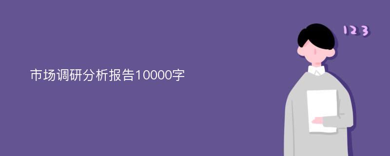 市场调研分析报告10000字